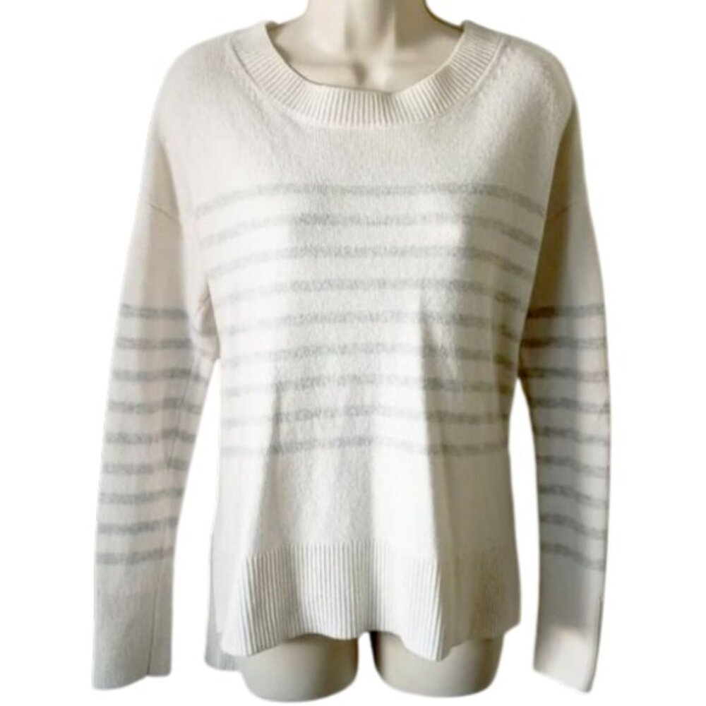 Gap Oversized Wool-Blend Hi-Lo Sweater M Ivory Gray *50off3*